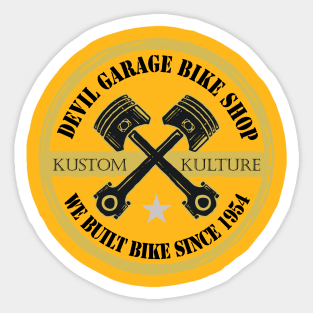 devil garage bike shop Sticker